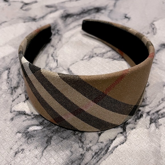 Burberry | Nova Checkered Headband | Metallic Traditional Pattern | Wide - Picture 5 of 5